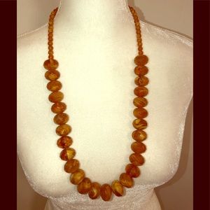 Cute Statement Necklace Amber Colored.